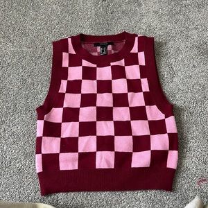 Checkered Pink and Red Vest